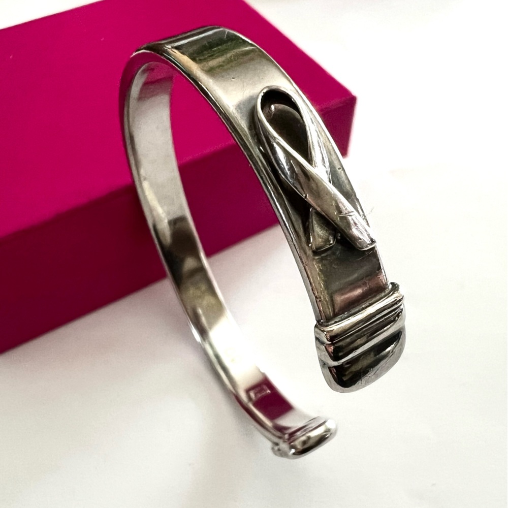 UNOAERRE Until there’s A Cure sterling silver cuff bracelet - Picture 13 of 14